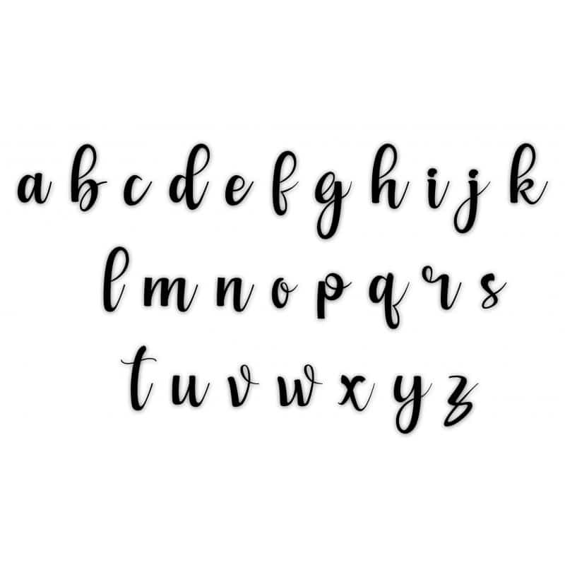 Set d'emporte-pièces à poussoir mini alphabet en lettres minuscules