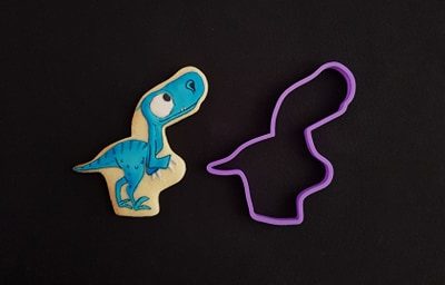 Emporte pièce contour dinosaure bleu