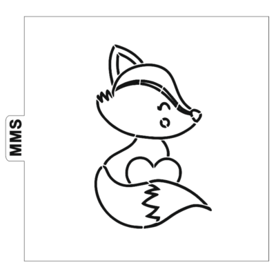 Pochoir à colorier renard de profil