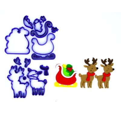 Emporte pièce en kit traineau et rennes